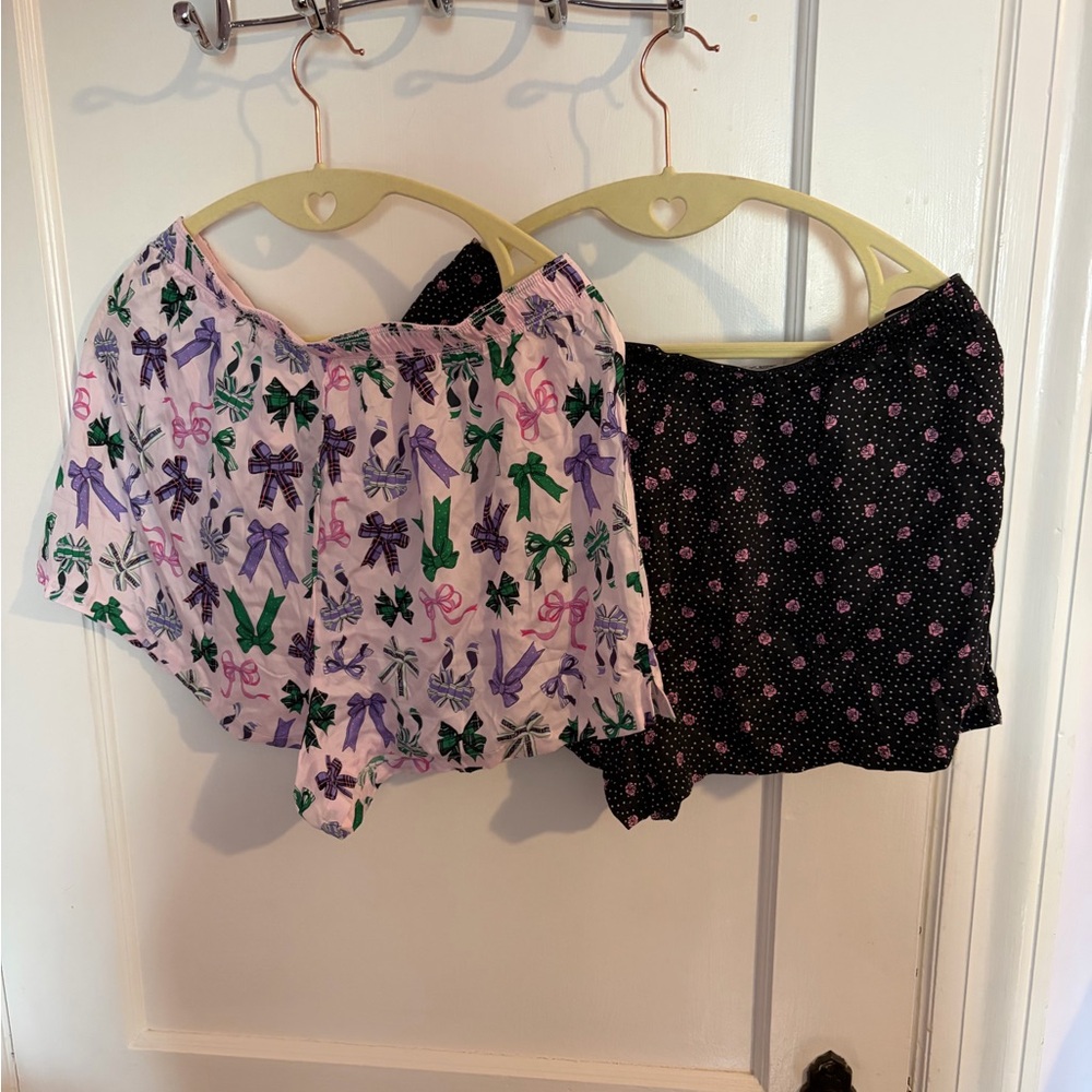 PINK Victoria's Secret Pink Rose & Polka Dot & Bow Sleep Shorts Set